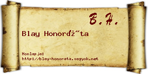 Blay Honoráta névjegykártya